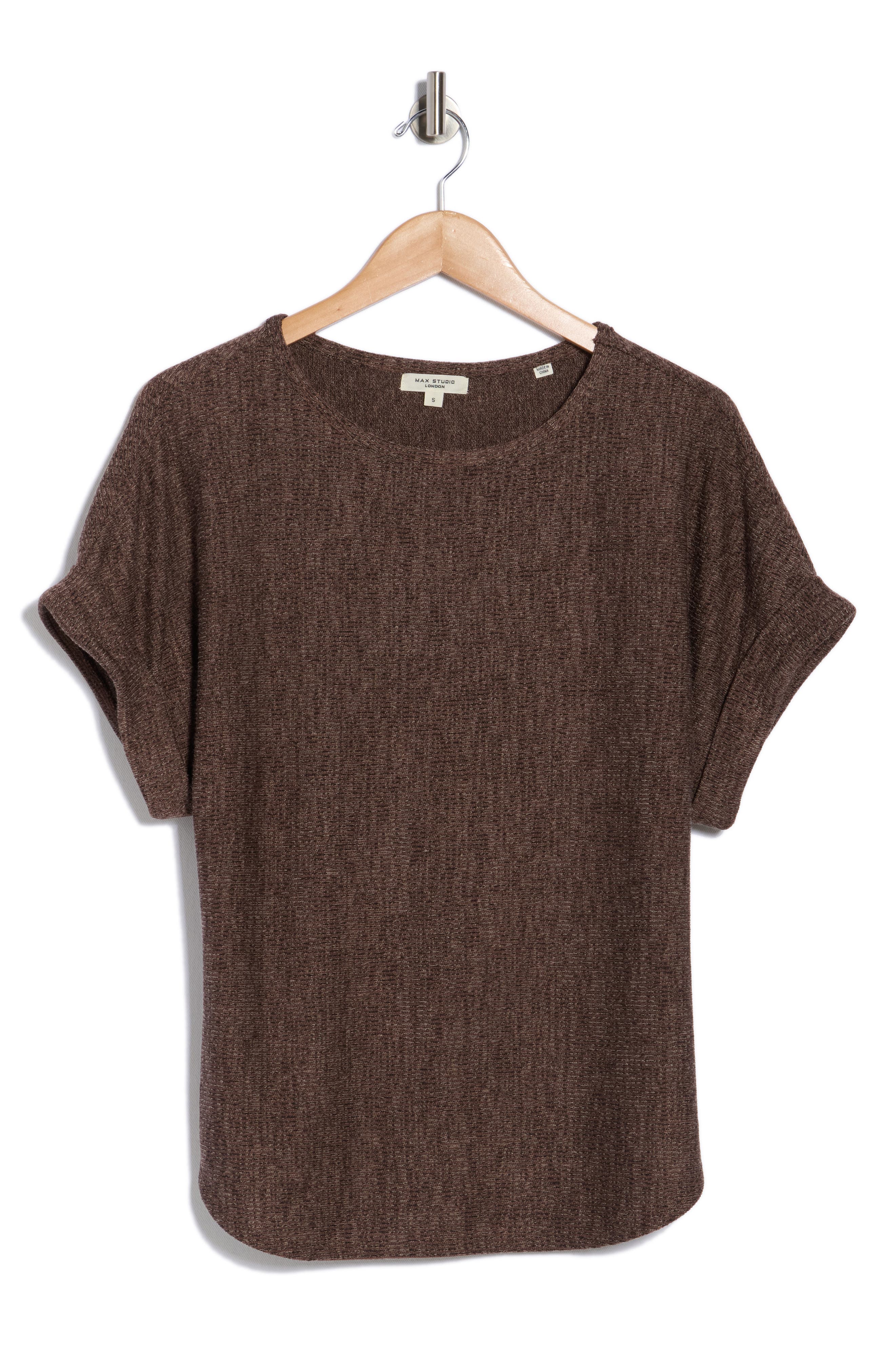 MAX STUDIO Short Sleeve Ribbed T-Shirt