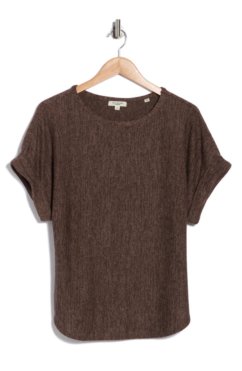 MAX STUDIO Short Sleeve Ribbed T-Shirt, Alternate, color, Acorn