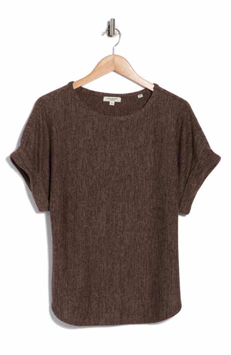 MAX STUDIO Short Sleeve Ribbed T-Shirt