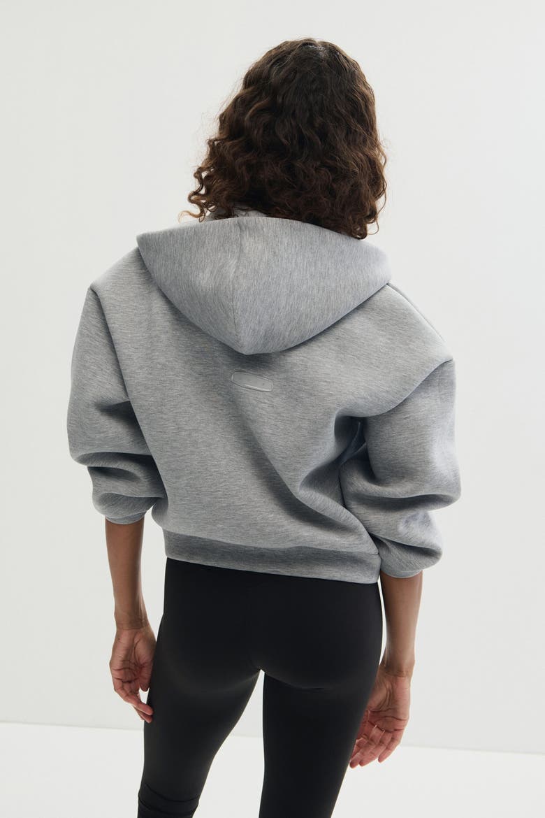 Activewear Scuba Hooded Jacket, Alternate, color, Light gray