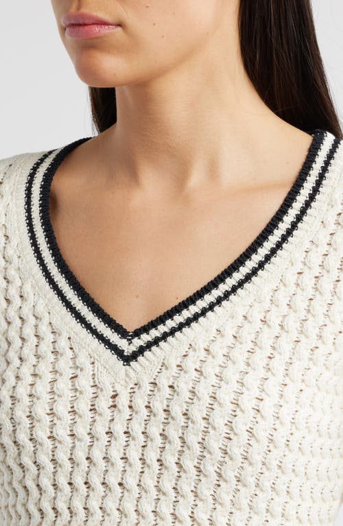 Rag & Bone Daria Textured Cotton Blend Sweater In White