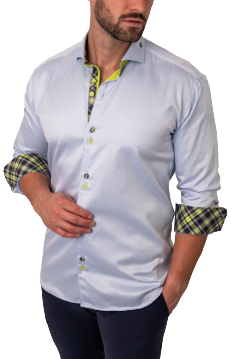 Maceoo Einstein Repeated Blue Contemporary Fit Button-Up Shirt, Alternate, color, 