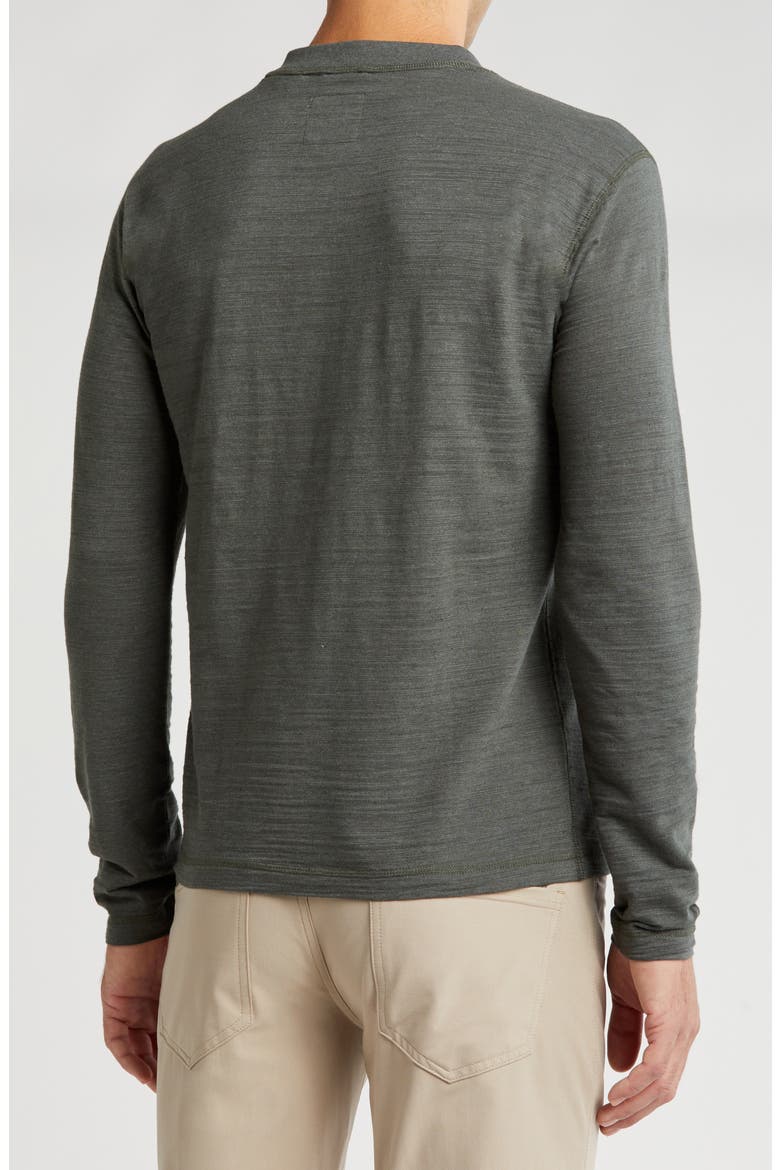 Slub Jersey Knit Long Sleeve Henley, Alternate, color, DEEP FOREST HEATHER