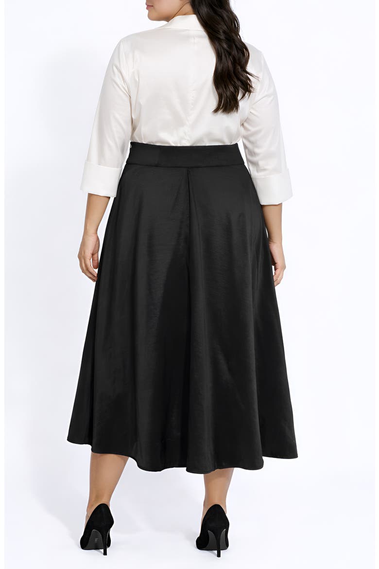 Colorblock Taffeta Shirtdress, Alternate, color, BLACK/ WHITE