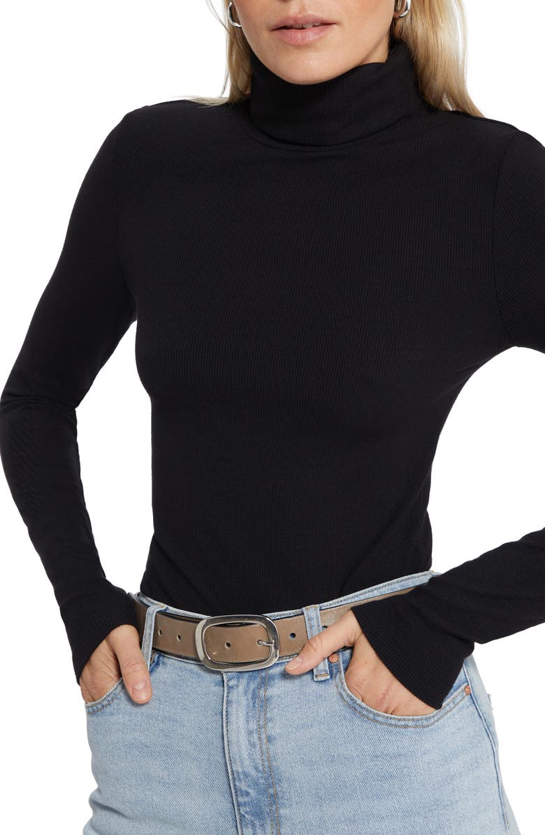 Sanctuary Essentials Turtleneck, Alternate, color, Black