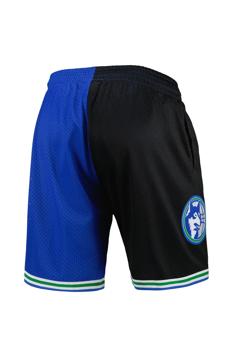 Mitchell & Ness Men's Mitchell & Ness Black/Blue Minnesota Timberwolves Hardwood Classics 1993 Split Swingman Shorts, Alternate, color, Black