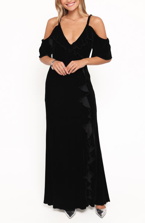Micah Cold Shoulder Velvet Dress