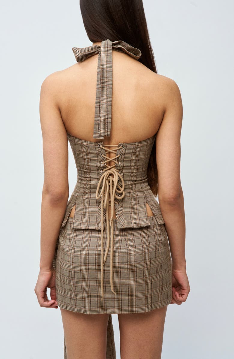 Guizio Eloise Mini Skirt, Alternate, color, Brown Plaid