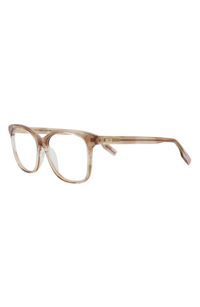 McQueen 53mm Square Optical Glasses, Alternate, color, Havana Havana Transparent
