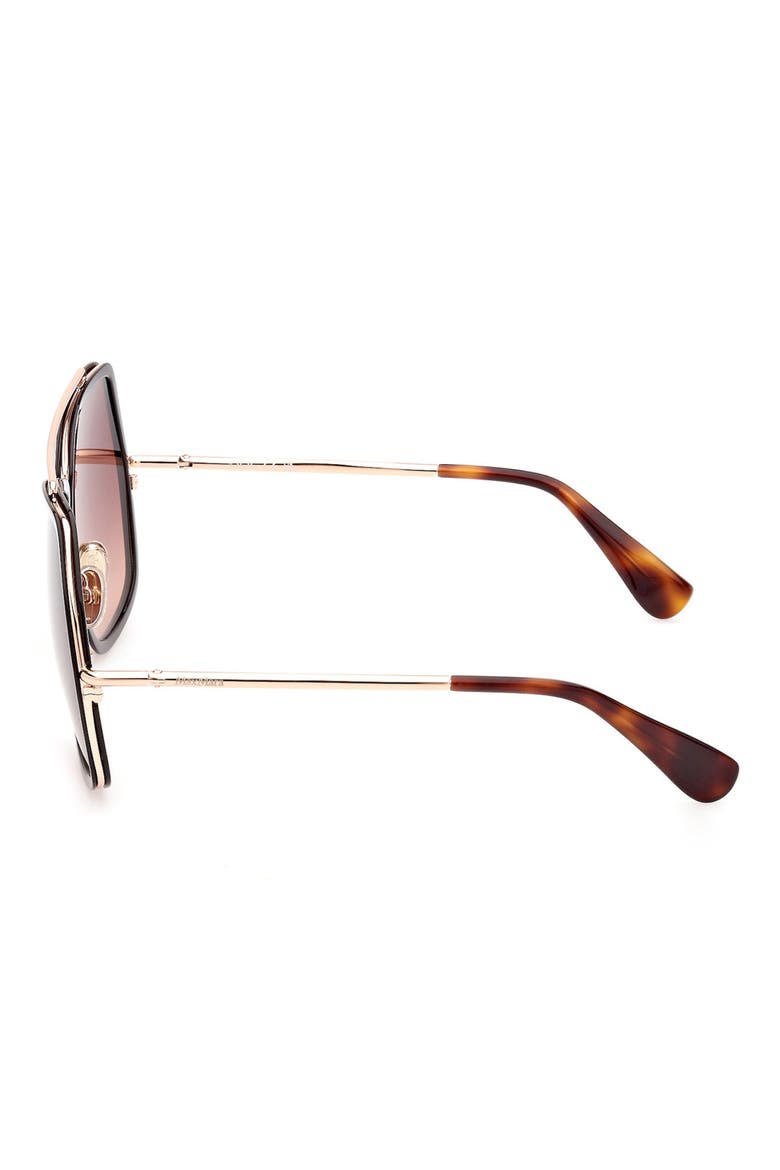 64mm Gradient Geometric Sunglasses, Alternate, color, DARK BROWN/GRADIENT BROWN