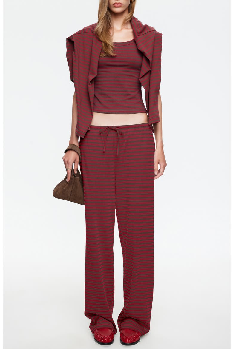 Bloom Stripe Pants, Alternate, color, CHOCOLATE WINE