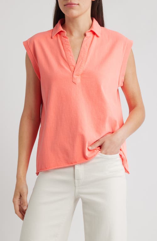 Frank & Eileen Olivia Popover Collar Tank In Wild Strawberry In Pink