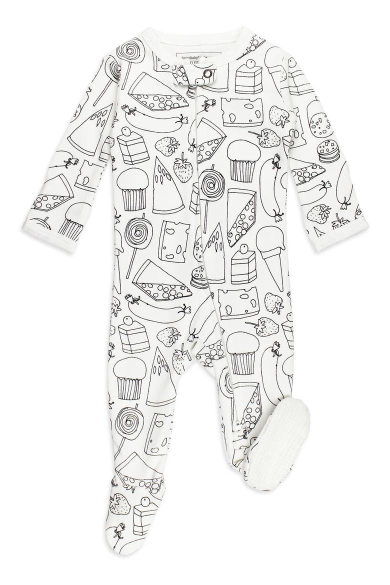 x 'The Very Hungry Caterpillar™' Fitted One-Piece Organic Cotton Footie Pajamas, Main, color, SNACKS