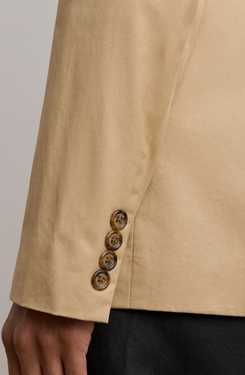 Lauren Ralph Lauren Double Breasted Cotton Twill Blazer, Alternate, color, Birch Tan