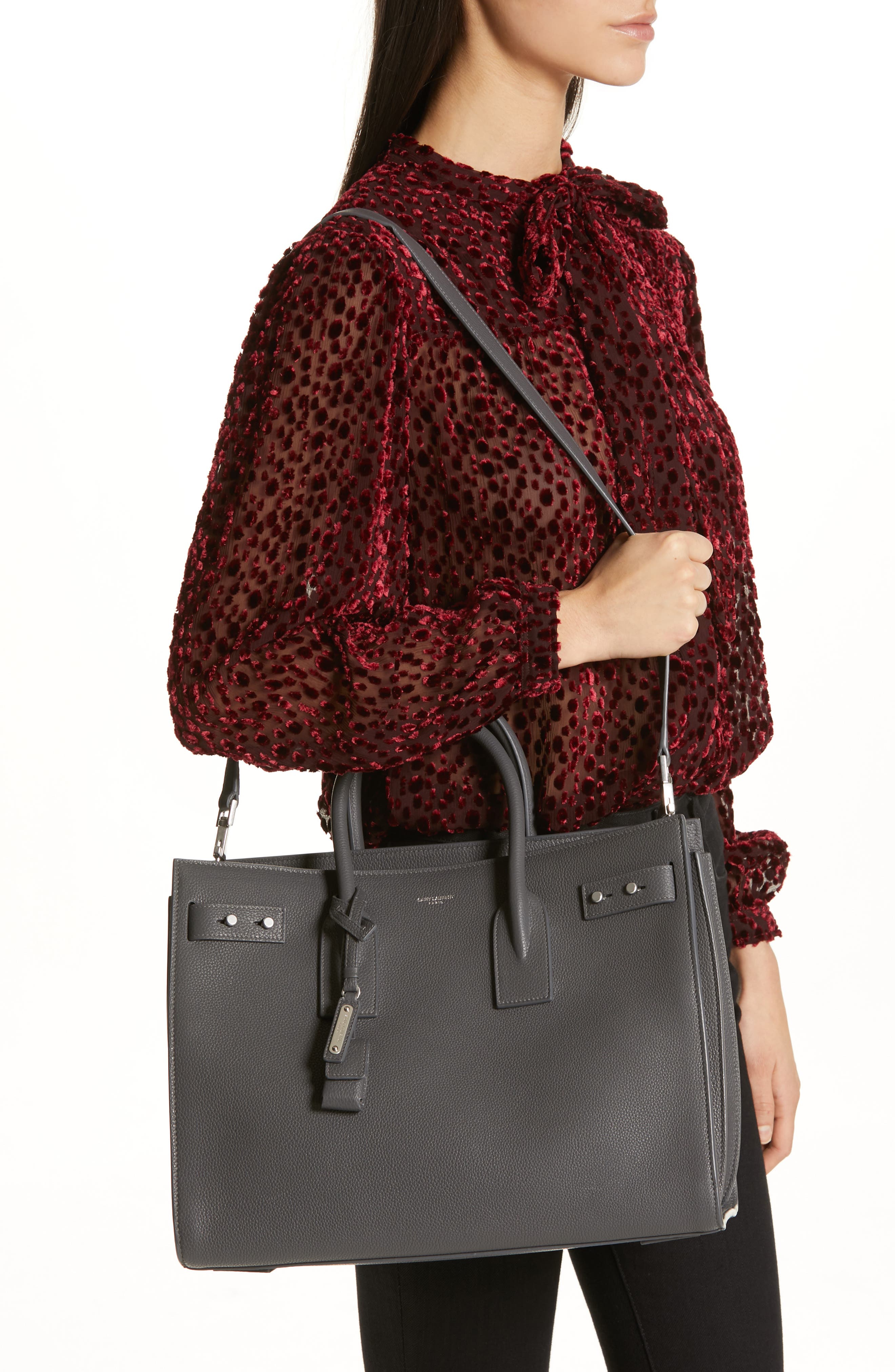 Saint Laurent Medium Sac de Jour Grained Leather Tote, Alternate, color, 
