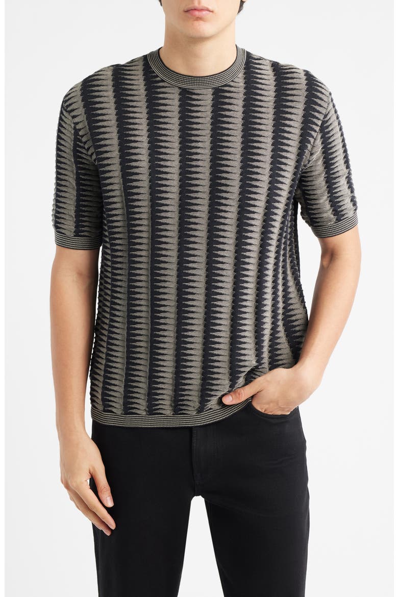 Geo Print Sweater T-Shirt, Main, color, SOLID BLUE NAVY