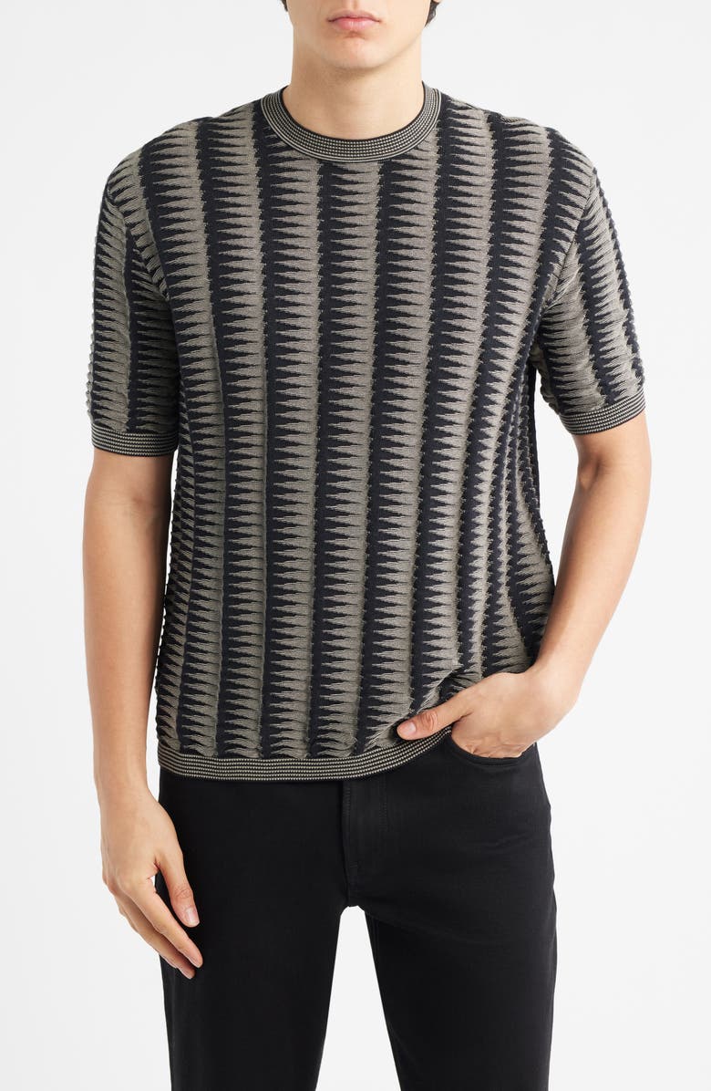 Emporio Armani Geo Print Sweater T-Shirt, Main, color, Solid Blue Navy