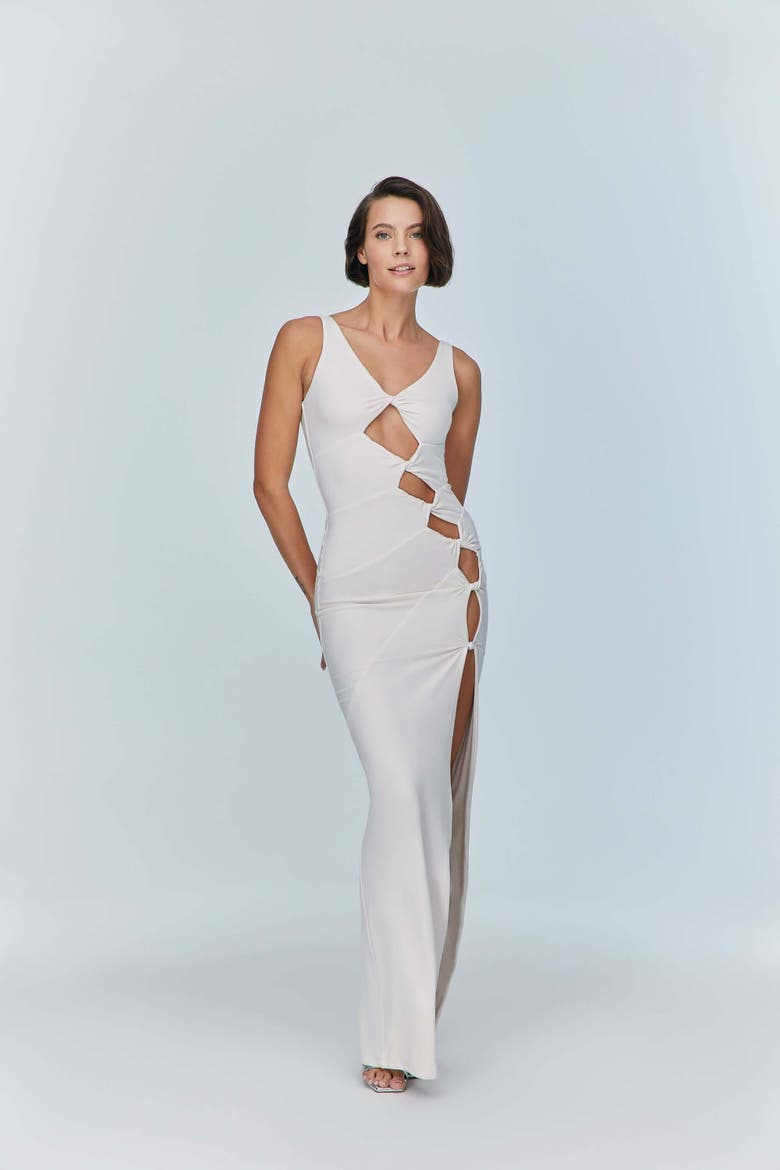 Sara Dress - Elegant Cut-Out Maxi | Event Wear, Alternate, color, Off-White