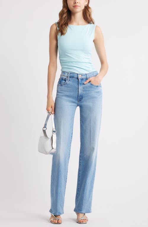 Open Edit Boat Neck Sleeveless Top In Blue Aqua