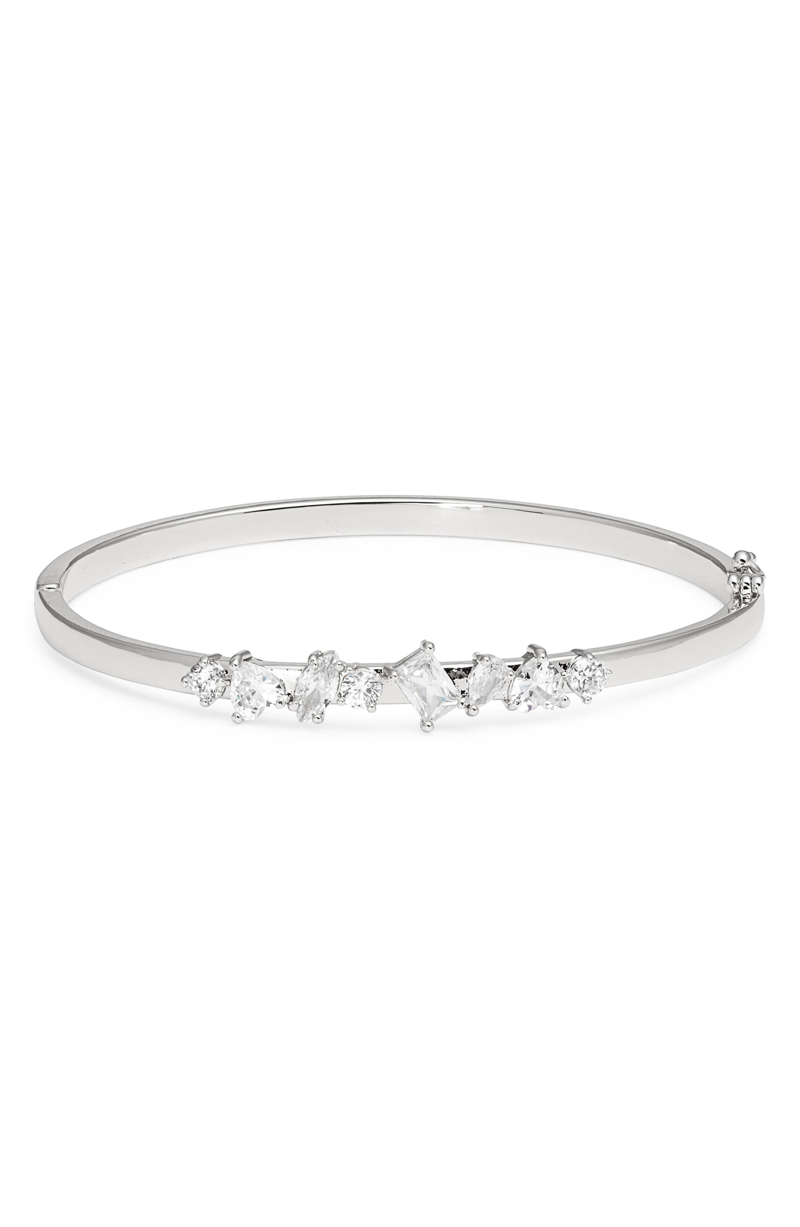 Nordstrom Cubic Zirconia Cluster Hinge Bangle