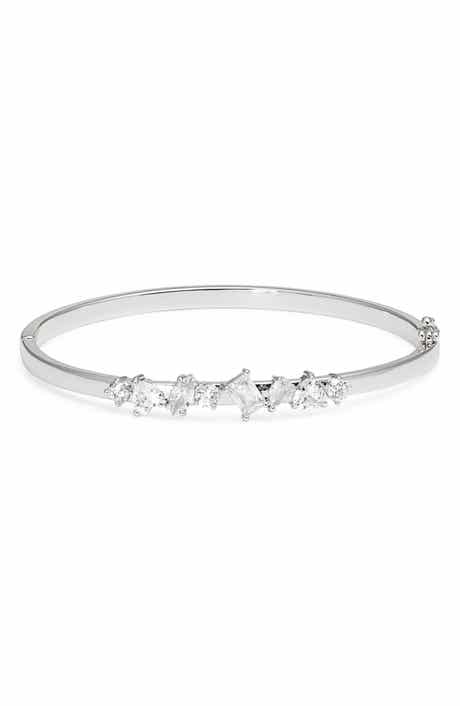 Nordstrom Cubic Zirconia Cluster Hinge Bangle