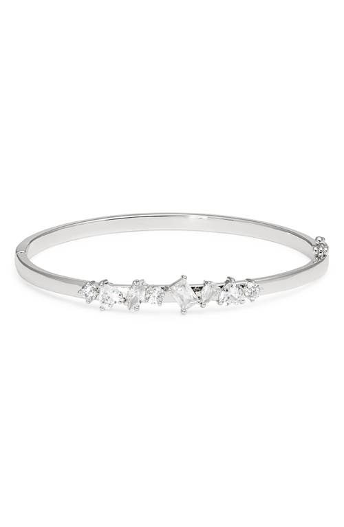 Nordstrom Cubic Zirconia Cluster Hinge Bangle In Metallic