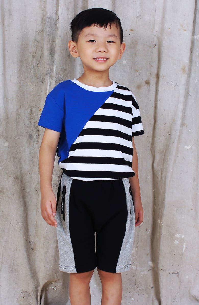 TINY TRIBE Colorblock Side Segment Shorts, Alternate, color,