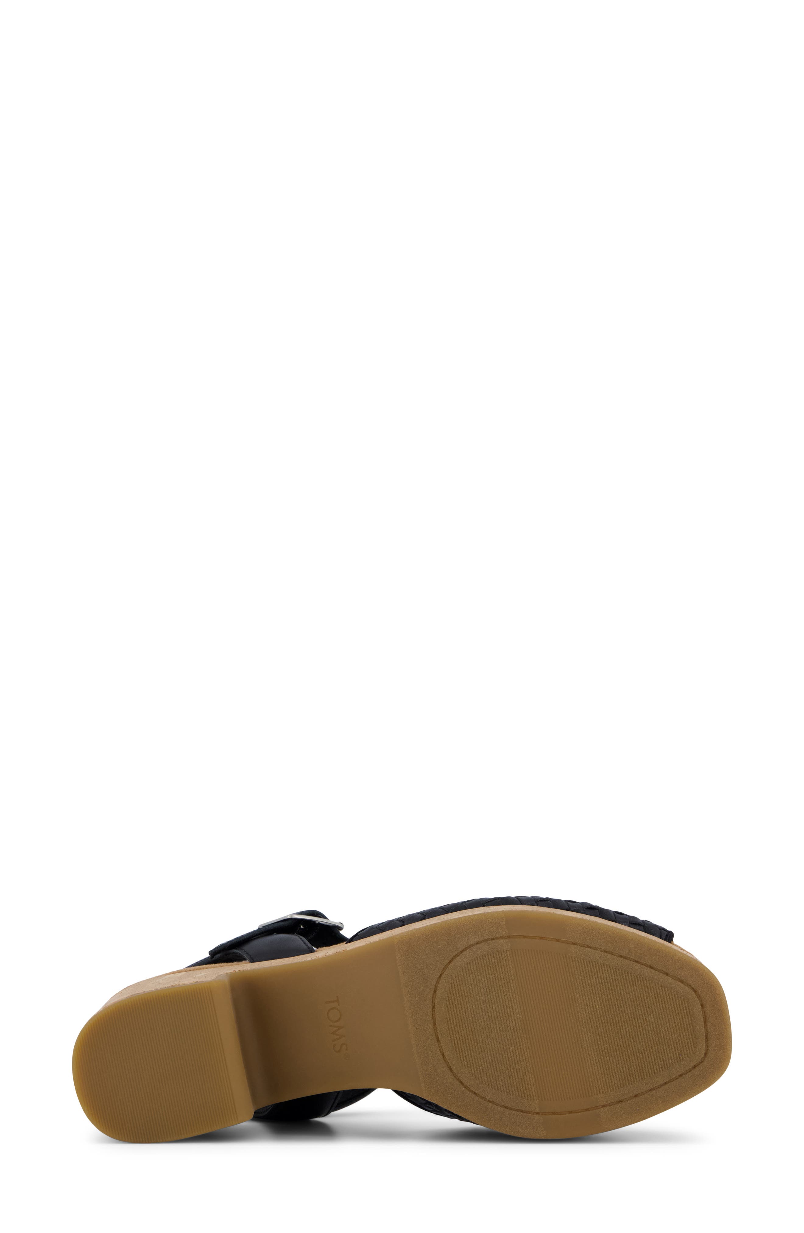 TOMS Isla Peep Toe Sandal, Alternate, color, Black