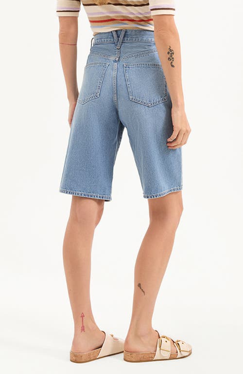 Veronica Beard Charlotte Longline Denim Short In Blue