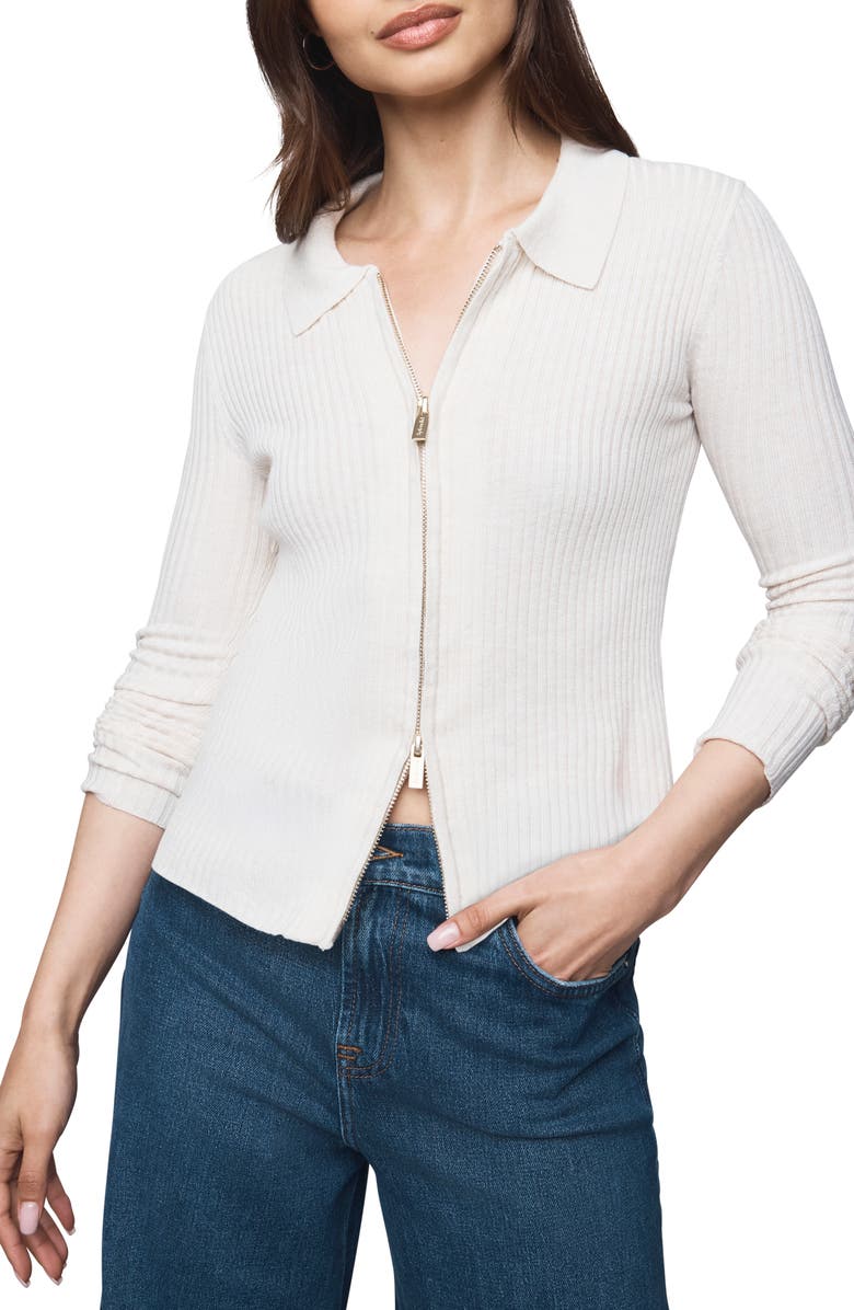Splendid Georgie Two-Way Zip Sweater, Main, color, Pale Oak Heather