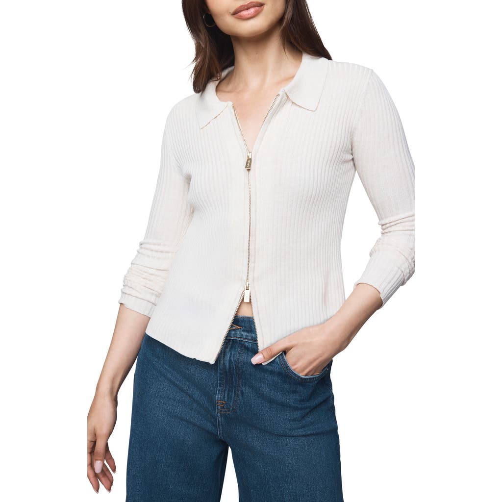 Splendid Georgie Two-way Zip Sweater In White