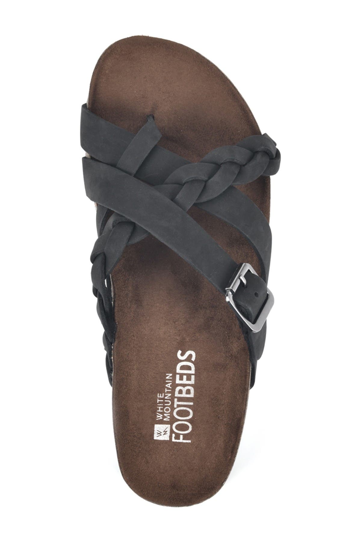 White Mountain Footwear Harrington Leather Footbed Sandal, Alternate, color, Black/Nubuk