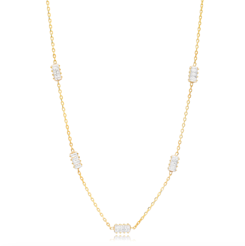 Baguette Station Necklace