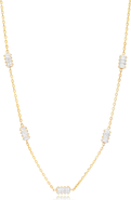 Mazin Jewels Baguette Station Necklace