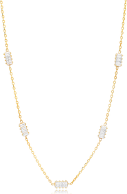 Mazin Jewels Baguette Station Necklace