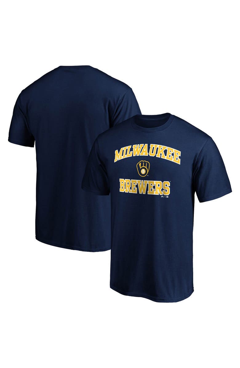 FANATICS Men's Fanatics Branded Navy Milwaukee Brewers Heart & Soul T-Shirt, Main, color, Navy