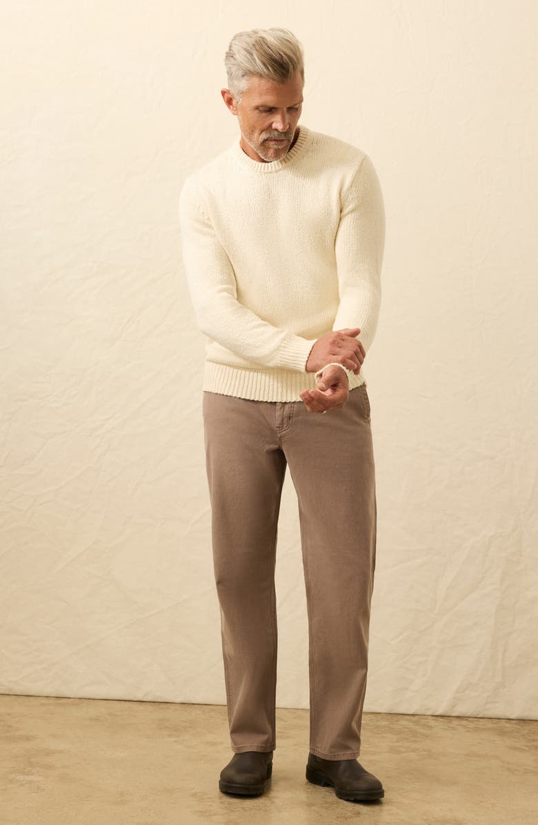 Faherty Heirloom Organic Cotton Crewneck Sweater, Alternate, color, Bone