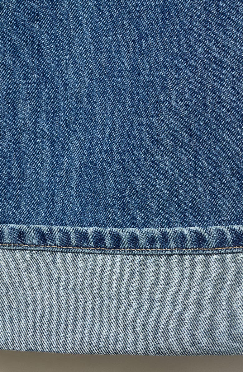 MANGO Cuffed Mid Rise Wide Leg Jeans, Alternate, color, Medium Blue