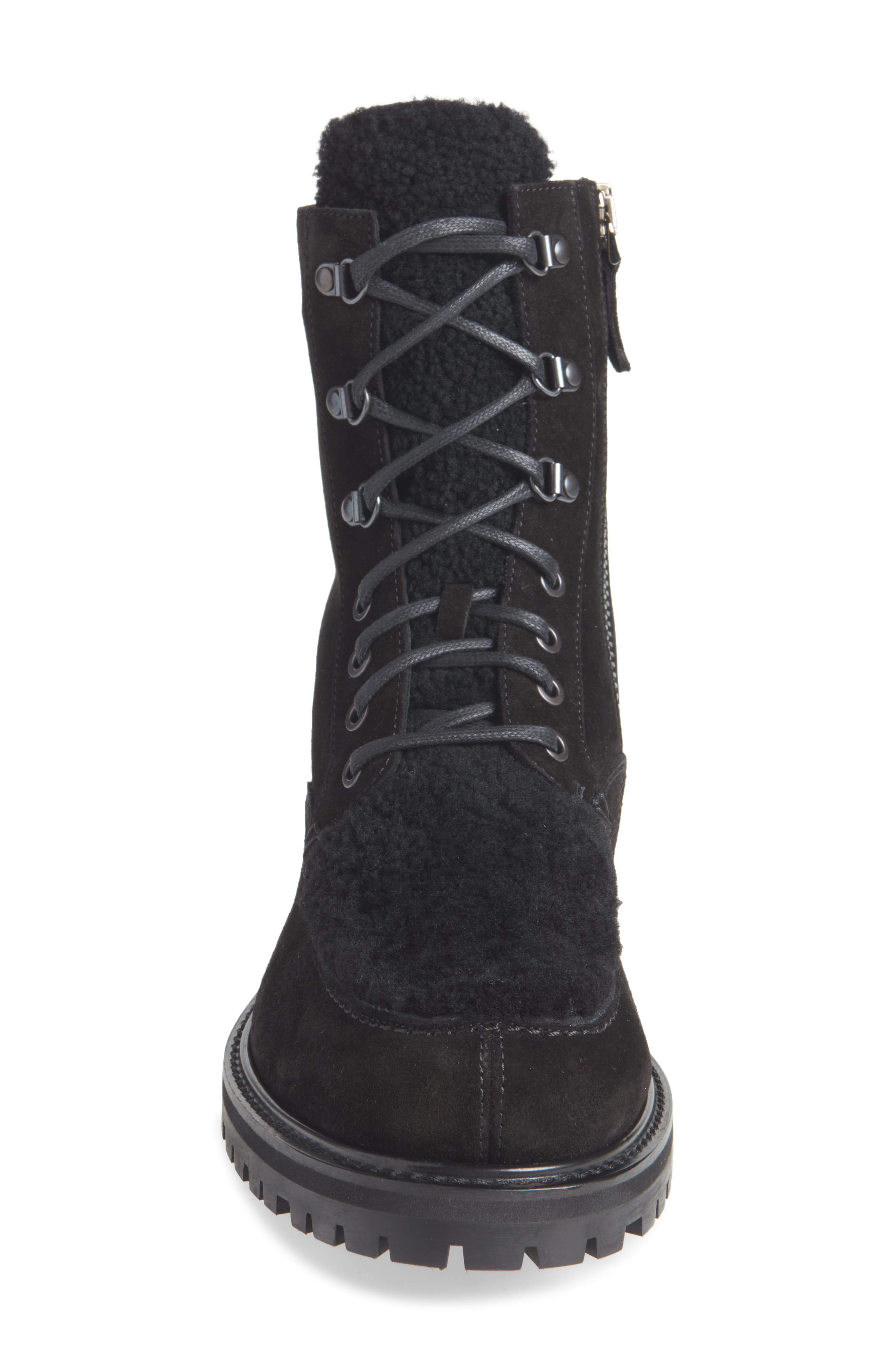 Aquatalia Isaac Genuine Shearling Moc Toe Boot, Alternate, color, 