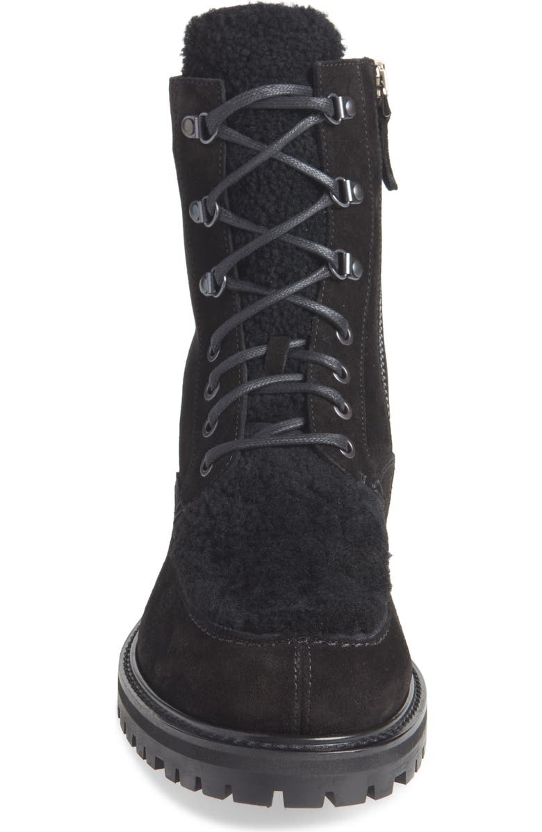 Aquatalia Isaac Genuine Shearling Moc Toe Boot, Alternate, color,