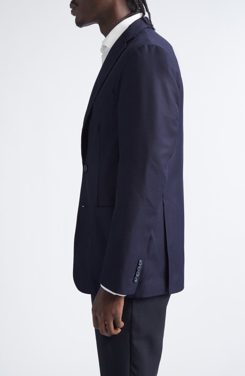 Eton Navy Textured Knit Wool Sport Coat, Alternate, color, Navy