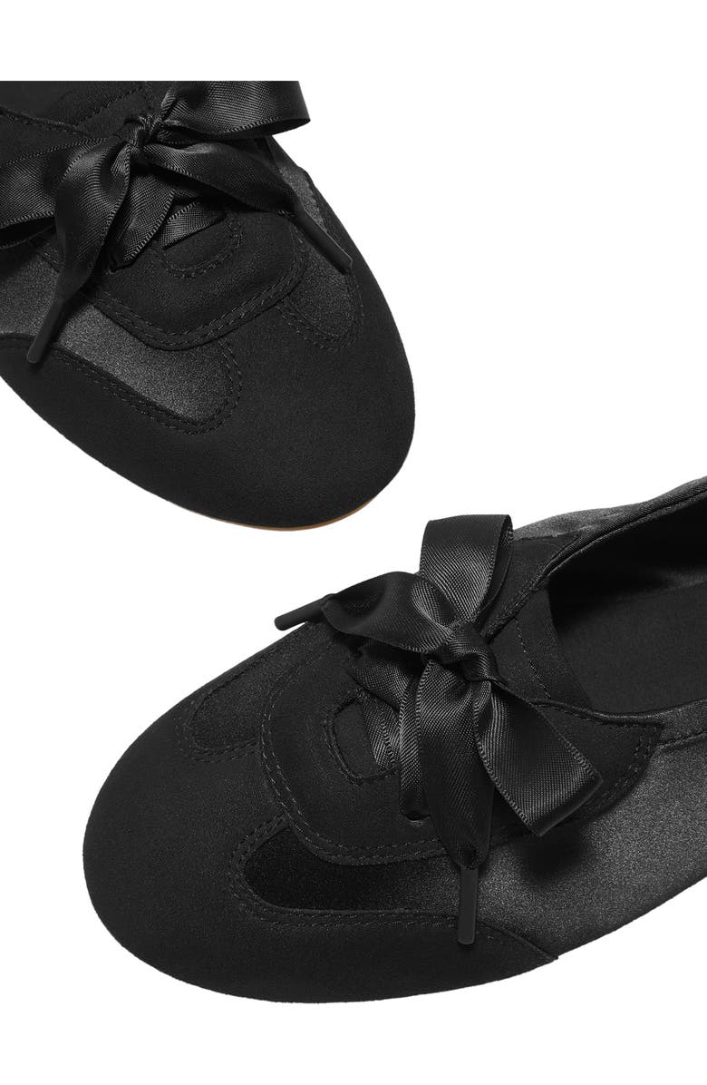 VIVAIA Round-Toe Satin Sneakerina, Alternate, color, Black