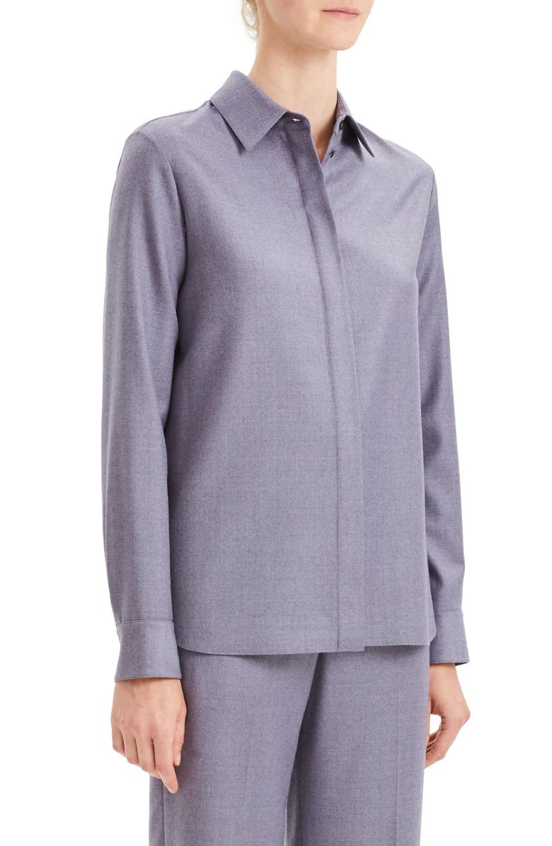 Theory Classic Straight Wool Shirt, Alternate, color,