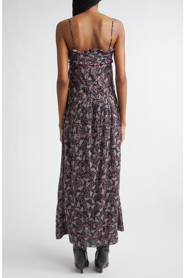 Demy Floral Print Sundress, Alternate, color, BLACK/ RASPBERRY
