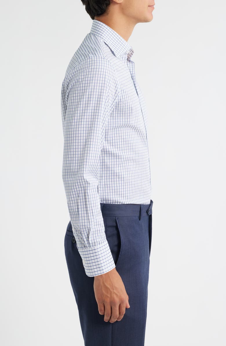 ZANETTI Plaid Dress Shirt, Alternate, color, Navy/ Char/ White