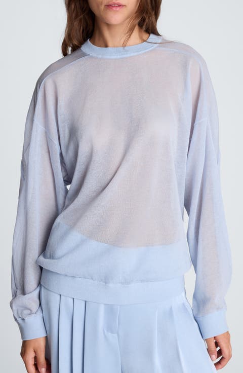 Sheer Crewneck Sweater