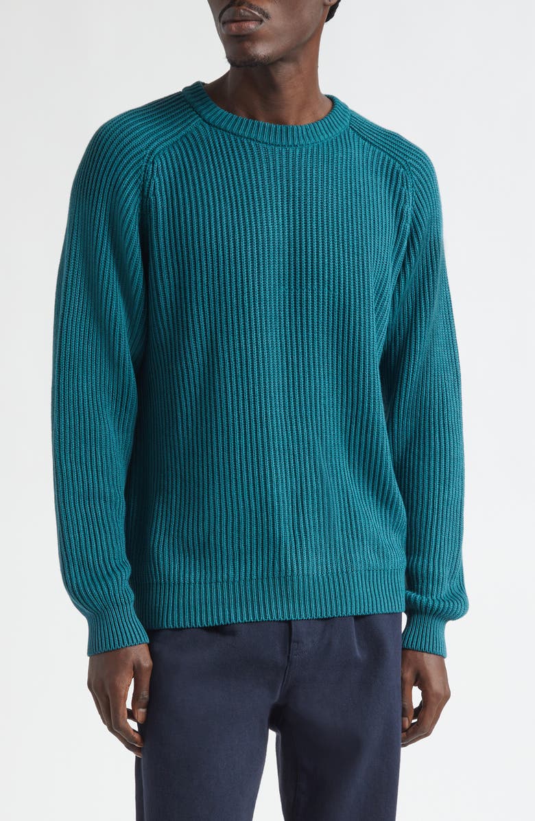 Noah Shaker Stitch Sweater, Main, color, Deep Teal