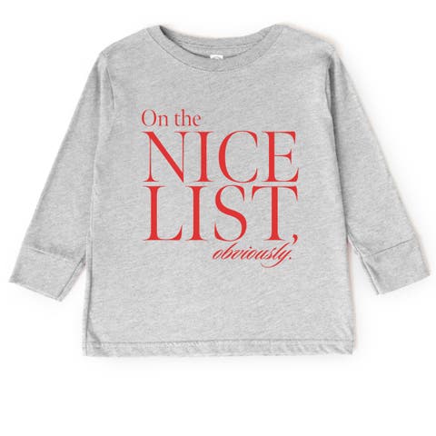 On The Nice List, Obviously Long Sleeve Tee Toddler