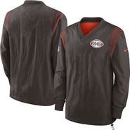 Nike Men's Nike Brown Cleveland Browns Sideline Team ID Reversible Pullover Windshirt