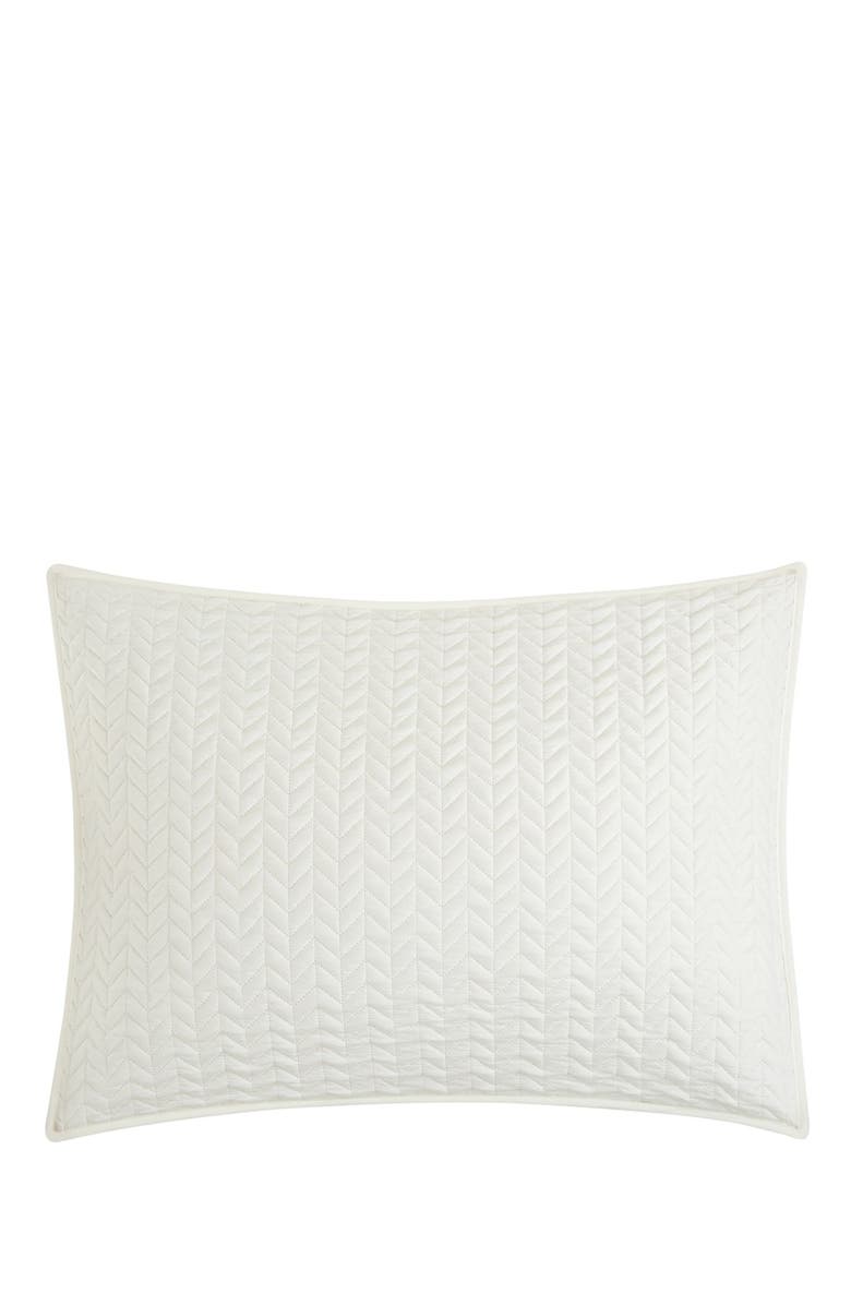 CHIC King Platt Geometric Chevron Quilt Set - Beige, Alternate, color,